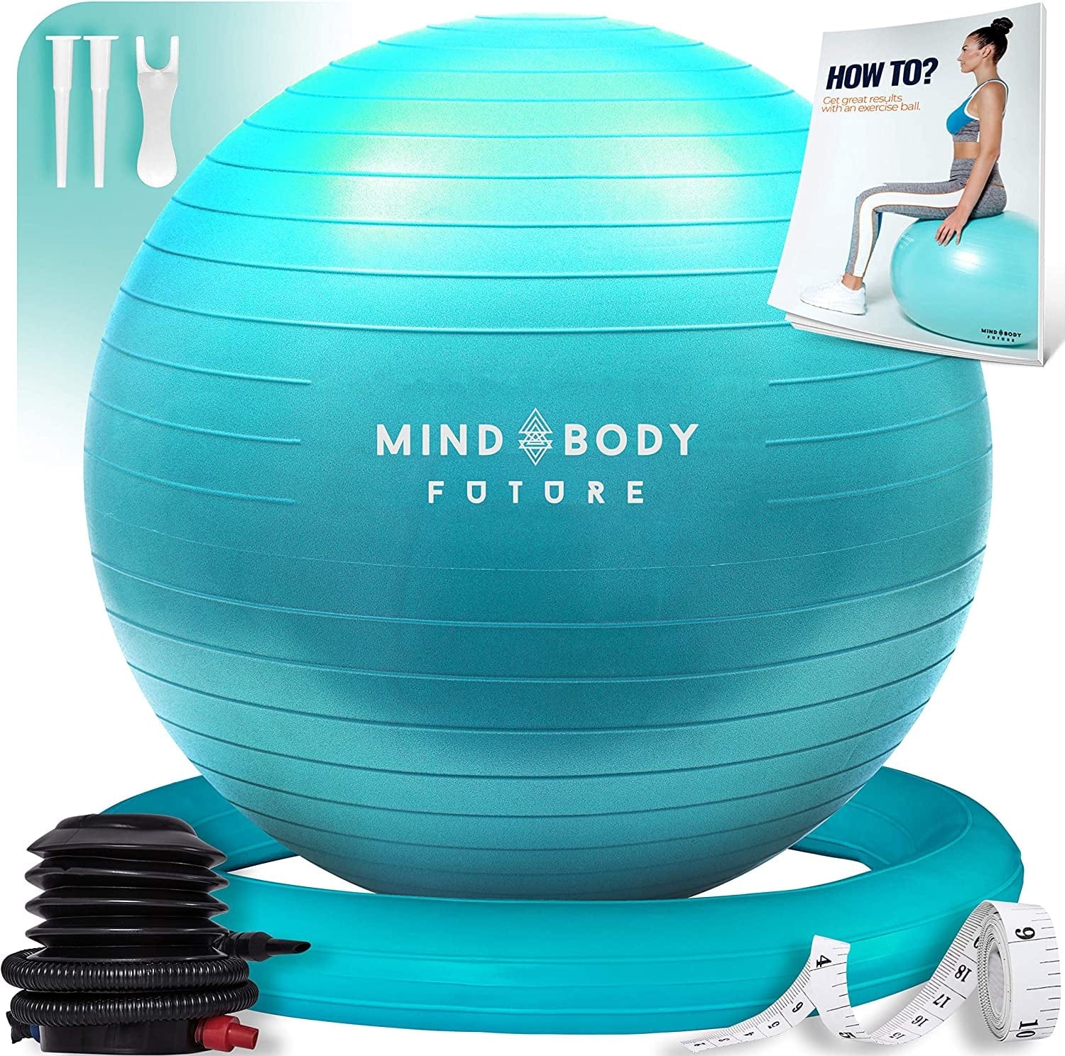Exercise Ball Chair (55Cm, 65Cm & 75Cm) - Yoga Ball & Stability Ring. for Pregnancy, Balance, Pilates or Birthing Therapy. Use at Office, Gym or Home. Anti-Burst and Anti-Slip Premium Grade