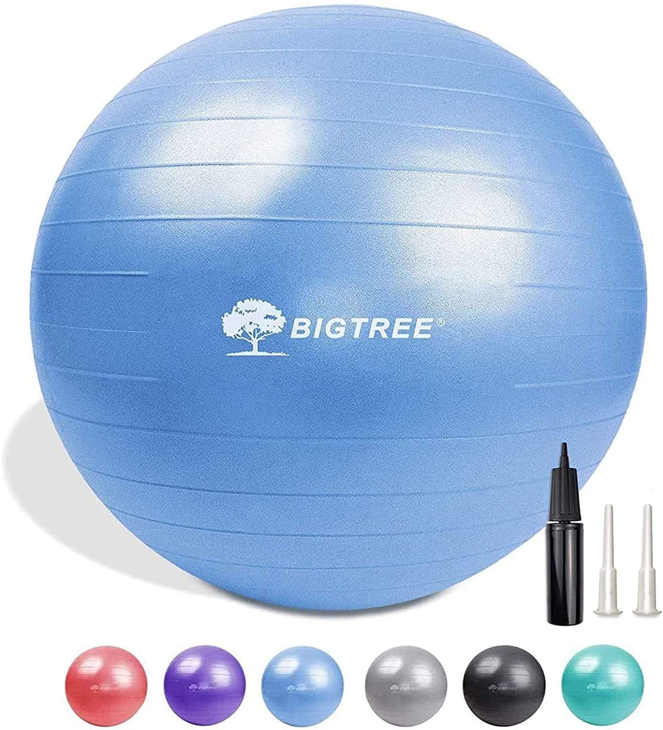 Exercise Ball, Yoga Ball Balance Pilates Anti-Burst with Pump Stability Fitness Ball Birthing Chair for Workout Core Training Office Home Gym Physical Therapy Pregnancy