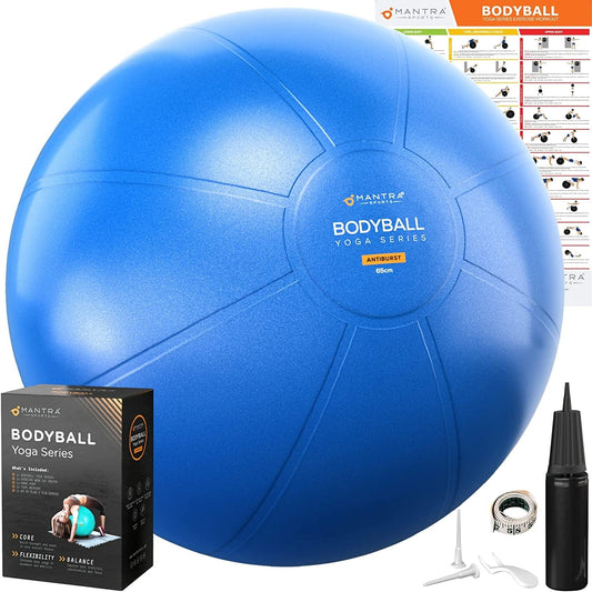 Exercise Ball Yoga Ball Chair for Fitness, Stability, Pilates, Pregnancy, Birthing, Therapy or Workout - 55Cm / 65Cm / 75Cm Extra Thick, Anti-Burst & Non-Slip, Gym Quality Balance Ball - Pump & Guide