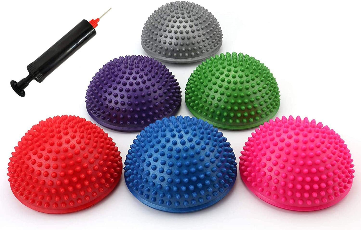 Fasmov Balance Pods Balancing Hedgehog Stability Balance Trainer Dots with Pump, Set of 6