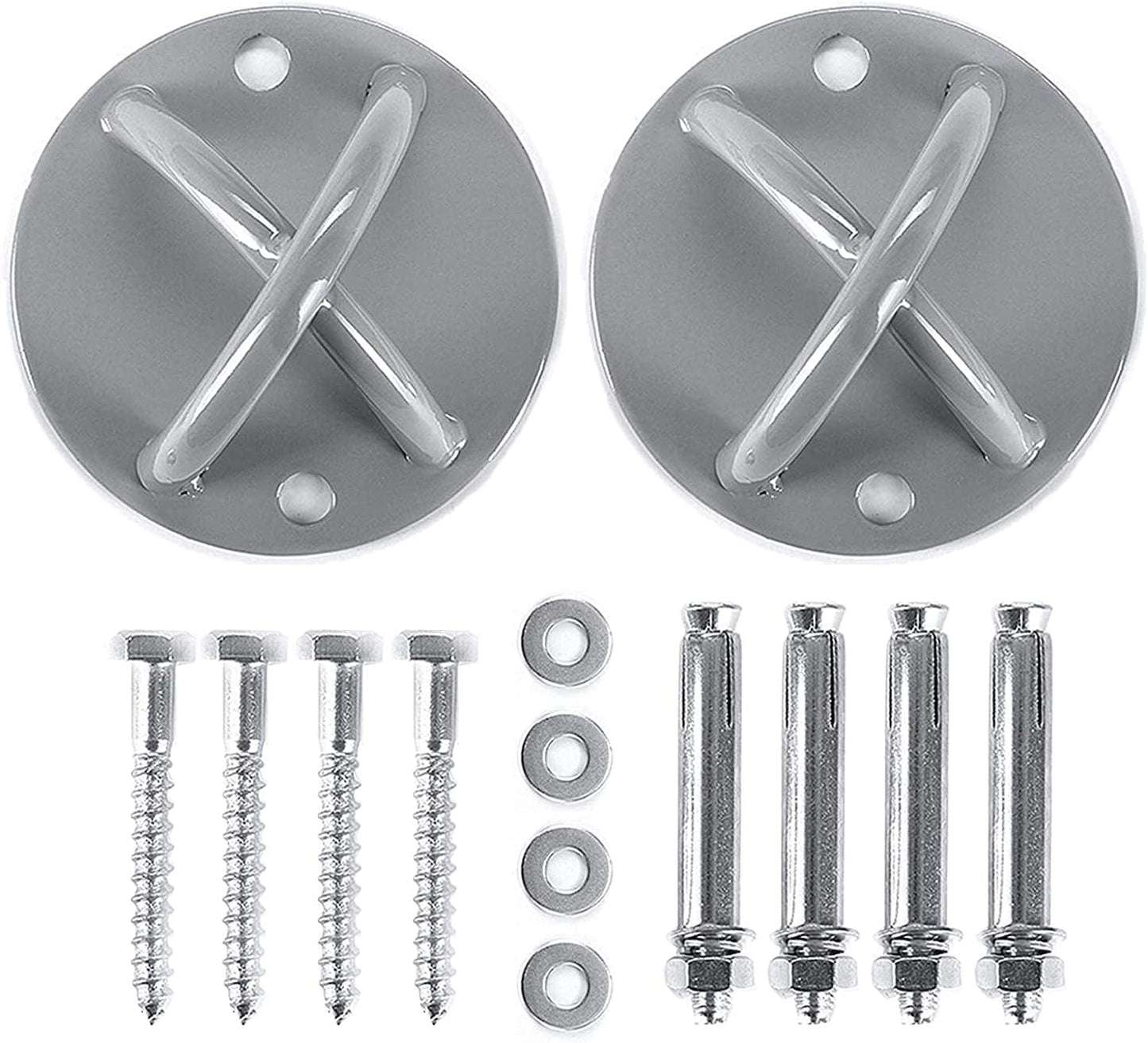 Faswin 2 Pack Wall Mount Bracket for Suspension Straps, Ceiling Anchor Mount for Olympic Rings, Body Weight Strength Training Systems, Yoga Swings, Boxing Equipment