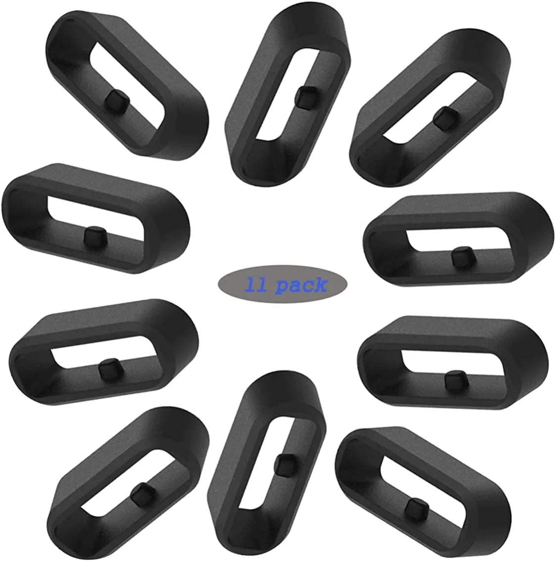 Fitturn Fastener Rings Band Keepers Compatible with Fitbit Versa 4/Sense 2/Versa 3/Versa 2/Fitbit Versa/Versa Lite/Versa SE Replacement Accessories Silicone Watch Band Loop/Holder/Retainer Non-Slip (Black)