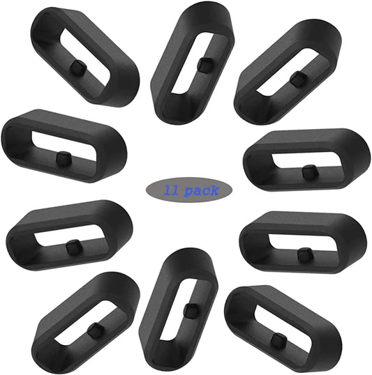 Fitturn Fastener Rings Band Keepers Compatible with Fitbit Versa 4/Sense 2/Versa 3/Versa 2/Fitbit Versa/Versa Lite/Versa SE Replacement Accessories Silicone Watch Band Loop/Holder/Retainer Non-Slip (Black)