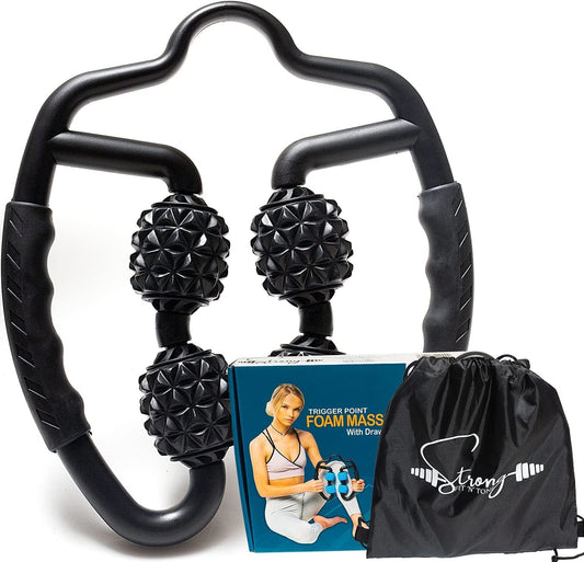 Foam Roller Deep Tissue Massager | Myofascial Massage Tools with Drawstring Gym Bag | Muscle Roller for Legs | Fit Roller Pro, High Density Foam Trigger Point Leg Circulation Massager