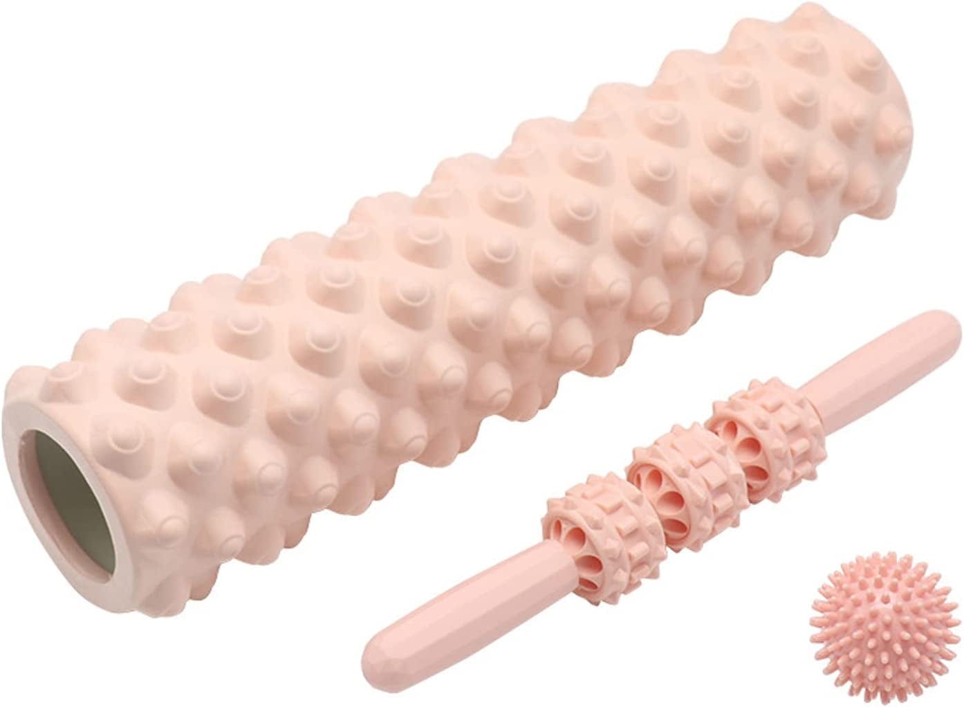 Foam Roller for Physical Therapy & Exercise - Back Roller Set with Spiky Massage Balls, Double Massage Roller Ball, Muscle Roller Stick - Trigger Point Deep Tissue Pain Relief & Recovery