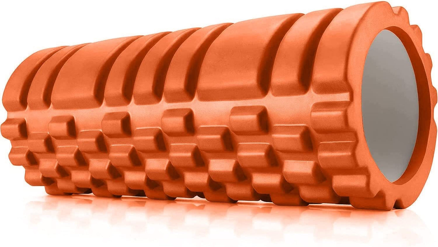 Foam Roller - High Density Exercise Roller for Deep Tissue Muscle Massage, Muscle and Back Roller for Fitness, Physical Therapy, Yoga and Pilates, Gym Equipment, Orange(G-Orange)