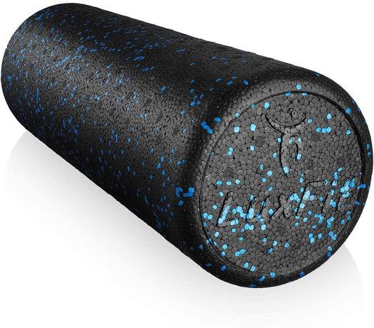Foam Roller, Luxfit Speckled Foam Rollers for Muscles '3 Year Warranty' Extra Firm High Density for Physical Therapy, Exercise, Deep Tissue Muscle Massage Myofacial Release Body Roller (Blue, 18 Inch)