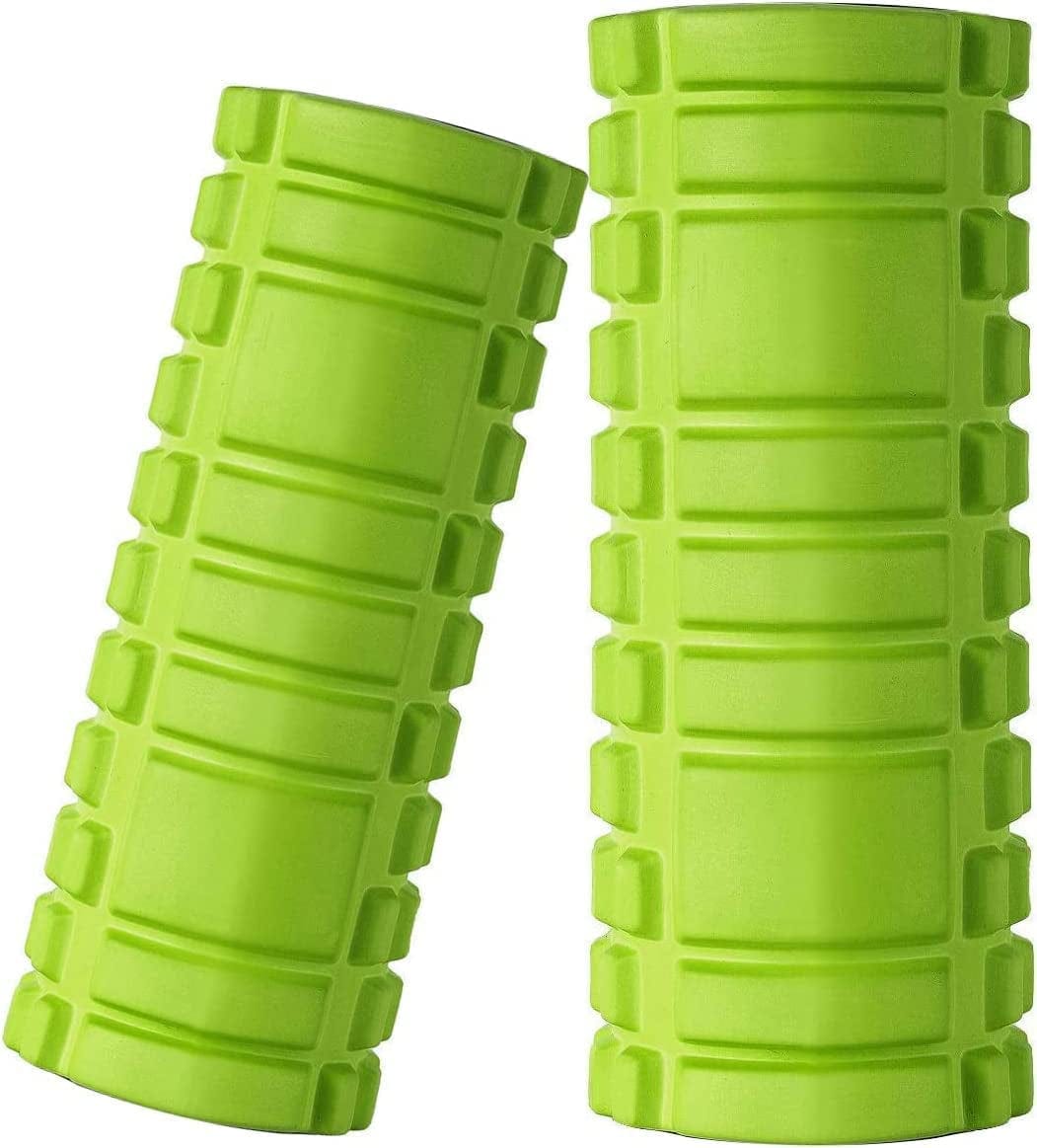 Foam Roller Set - 2 Roller (12" and 13") High-Density round Foam Roller for Exercise, Massage, Muscle Recovery - Pink