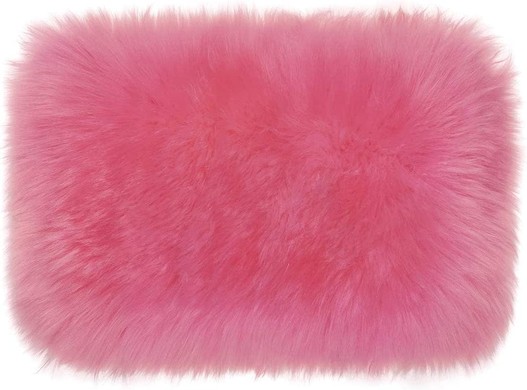 Forala Auto Center Console Pad Furry Sheepskin Wool Car Armrest Seat Box Cover Protector Universal Fit (W-Black)