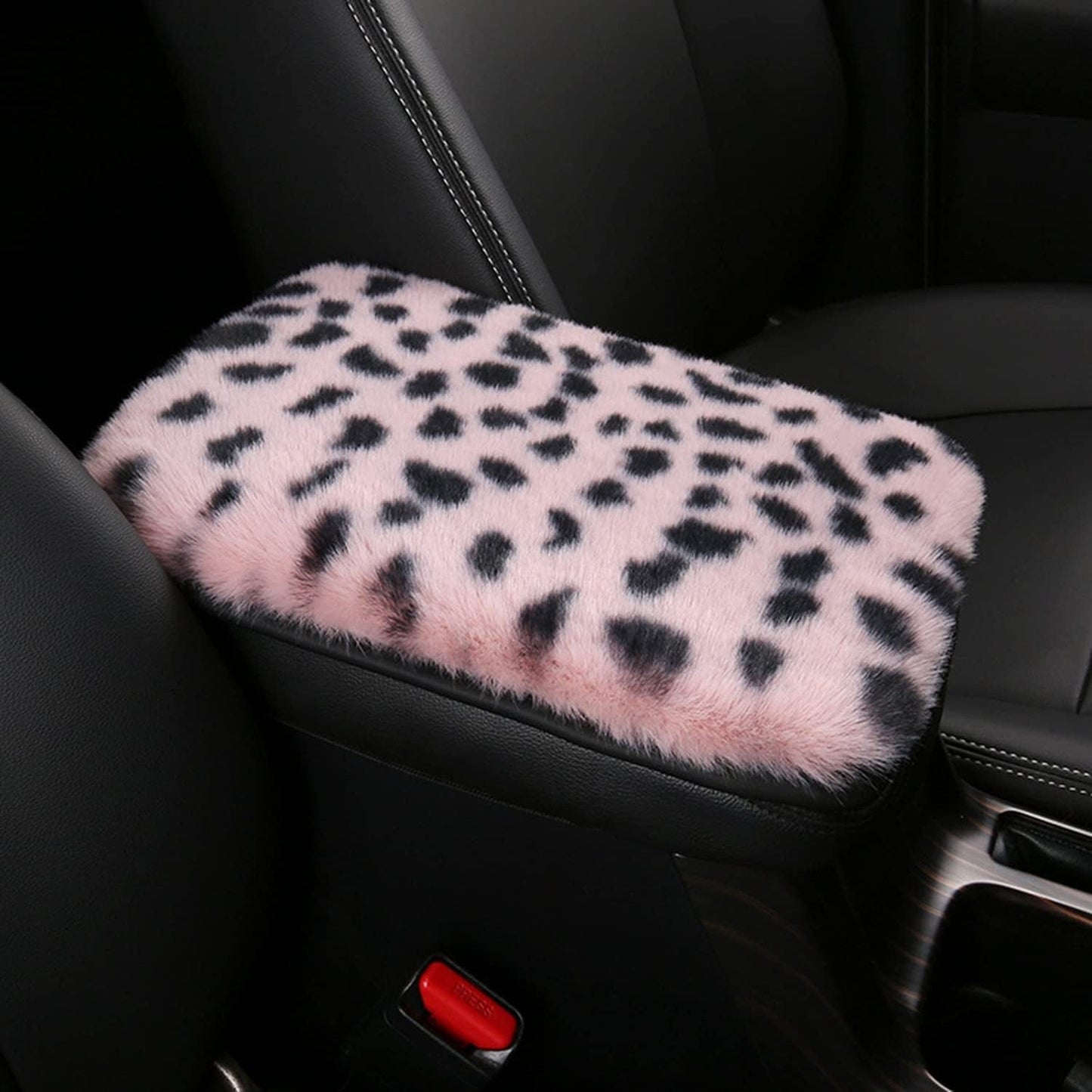 Forala Auto Center Console Pad Furry Sheepskin Wool Car Armrest Seat Box Cover Protector Universal Fit (W-Black)