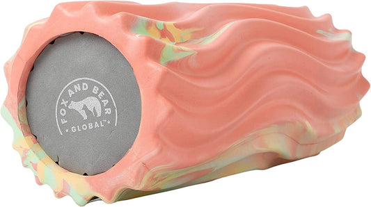 Fox and Bear Global Wave Foam Roller 13Inch, Yellow Orange-Muscle Pain Relieved, Deep Tissue Massage for Back, Legs, Physical Therapy and Muscle Recovery, 2In1.