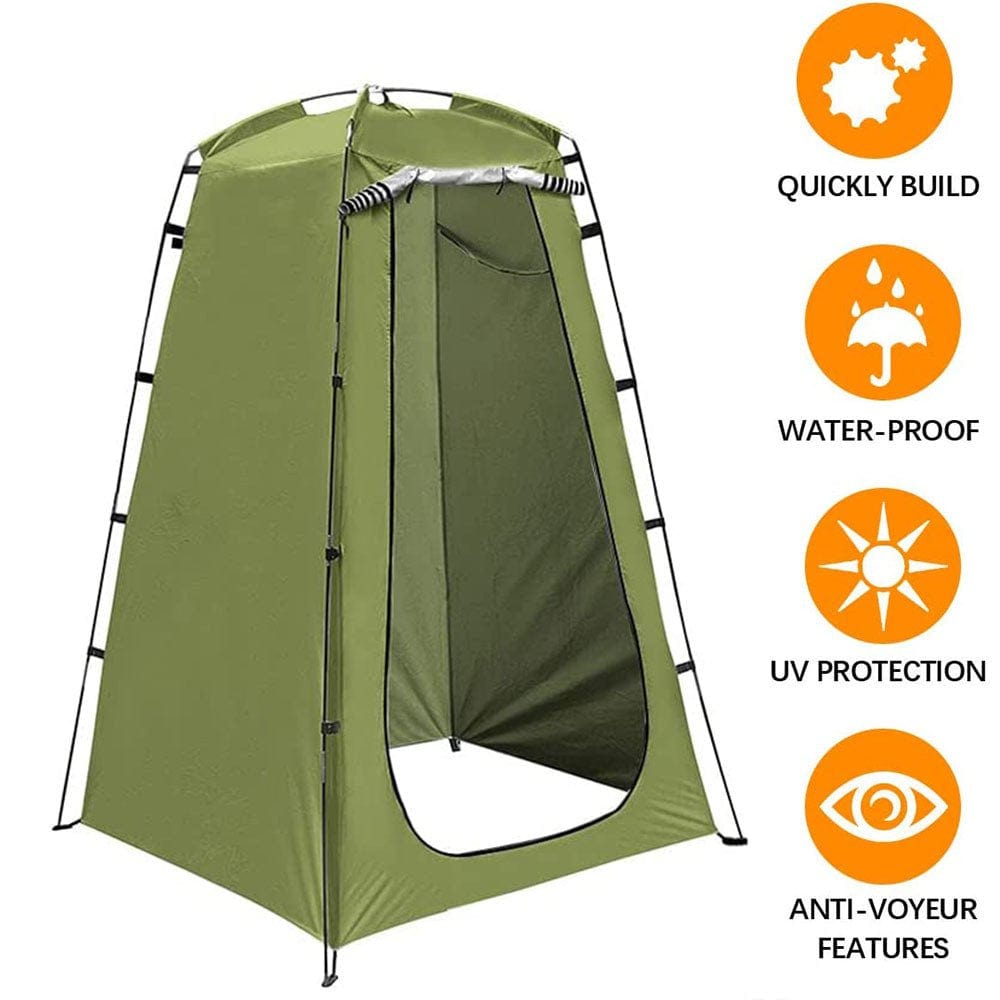 FULIER Portable Outdoor 1-Person Camping Tents Shower Tents Beach Privacy Toilet Changing Room Green