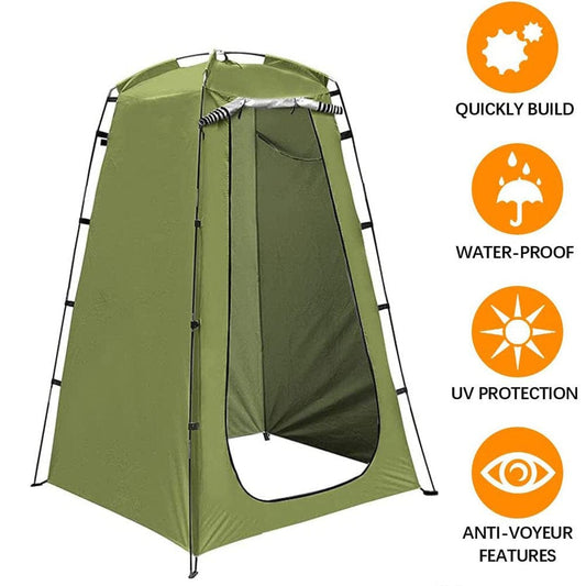 FULIER Portable Outdoor 1-Person Camping Tents Shower Tents Beach Privacy Toilet Changing Room Green