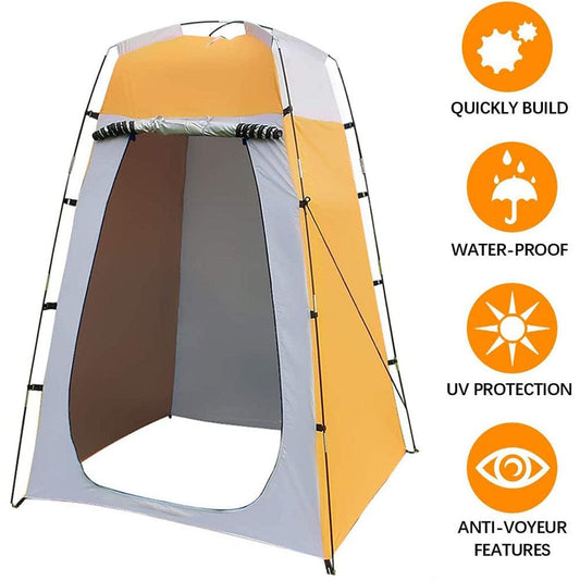 FULIER Portable Outdoor 1-Person Camping Tents Shower Tents Beach Privacy Toilet Changing Room Yellow