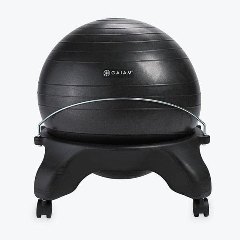 Gaiam Classic Backless Balance Ball Chair – Exercise Stability Yoga Ball Premium Ergonomic Chair for Home and Office Desk with Air Pump, Exercise Guide and Satisfaction Guarantee