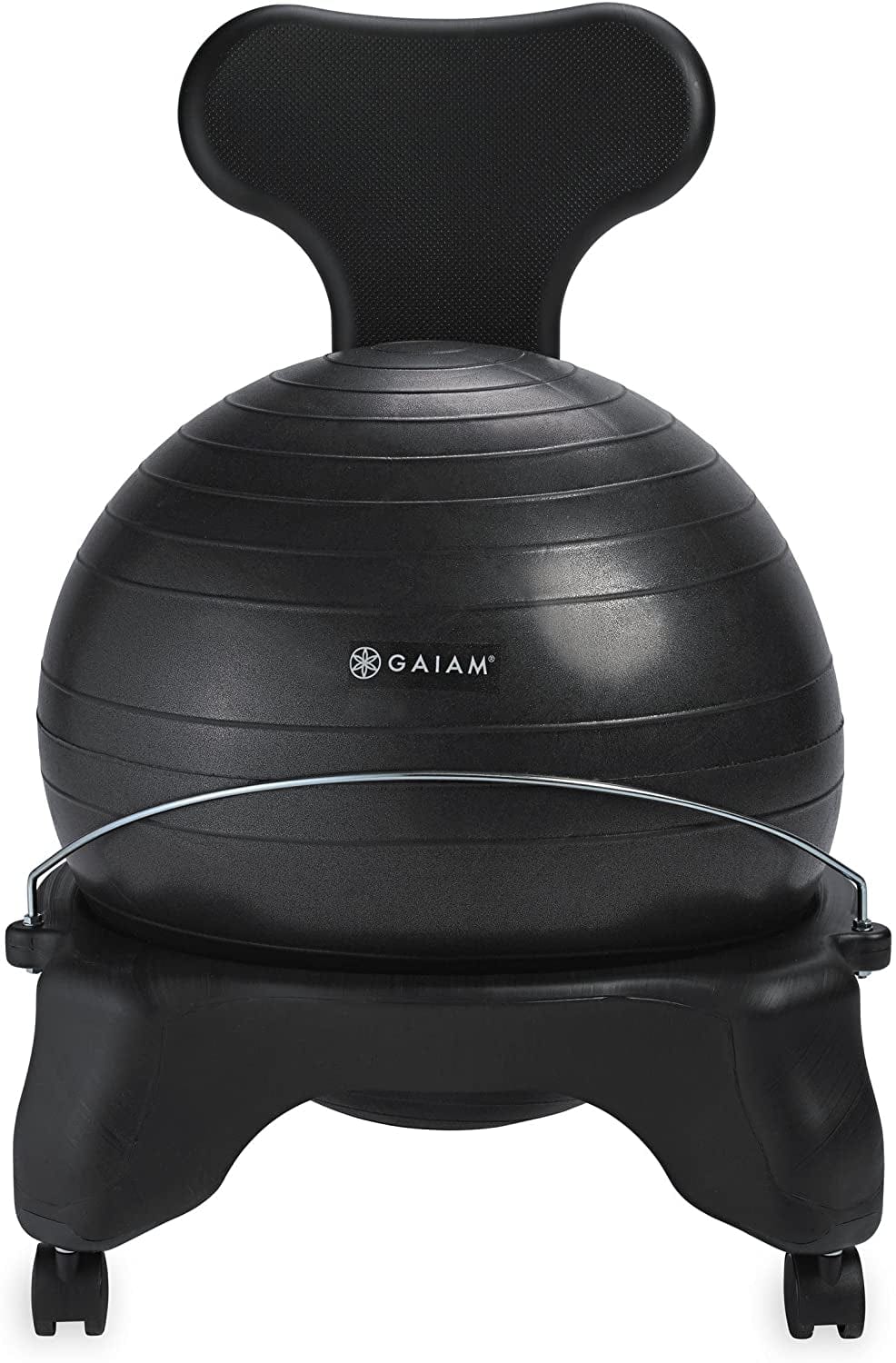 Gaiam Classic Balance Ball Chair – Exercise Stability Yoga Ball Premium Ergonomic Chair for Home and Office Desk with Air Pump, Exercise Guide and Satisfaction Guarantee