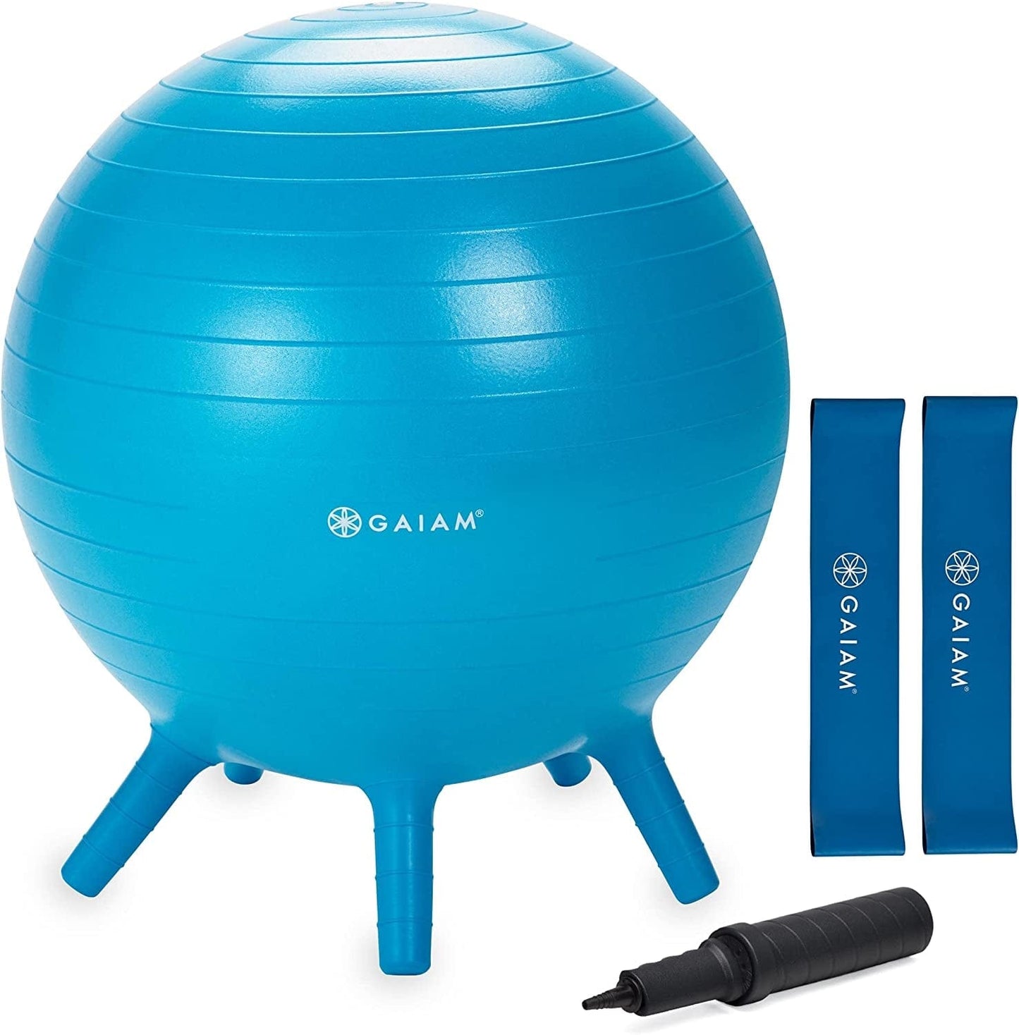 Gaiam Kids Stay-N-Play Children'S Balance Ball - Flexible School Chair, Active Classroom Desk Seating with Stay-Put Stability Legs, Includes Air Pump