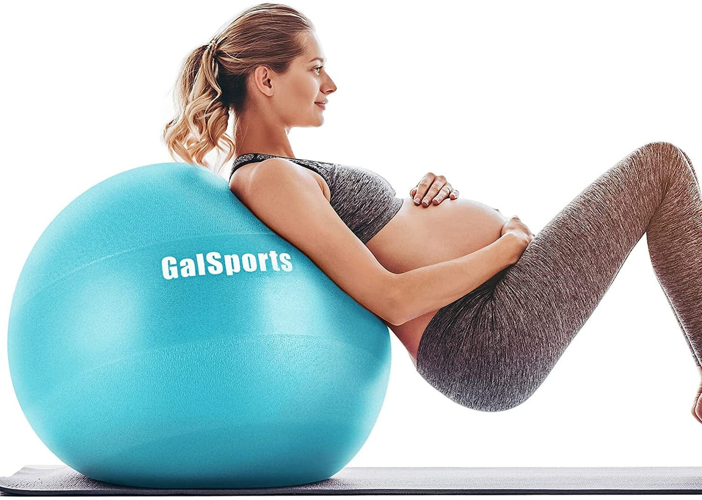 Galsports Pregnancy Ball - Birthing Ball for Workout Yoga Stability, Pregnancy Safety Materials for Maternity Physio & Recovery Plan Included, Labor Exercise Ball with Quick Pump