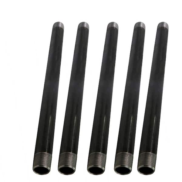 3/4 in. x 3 ft. Black Coated Steel Pipe Durable, 5-Pack