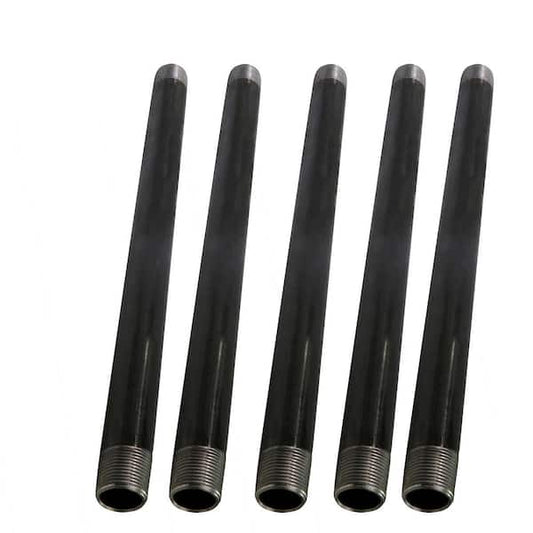 3/4 in. x 3 ft. Black Coated Steel Pipe Durable, 5-Pack