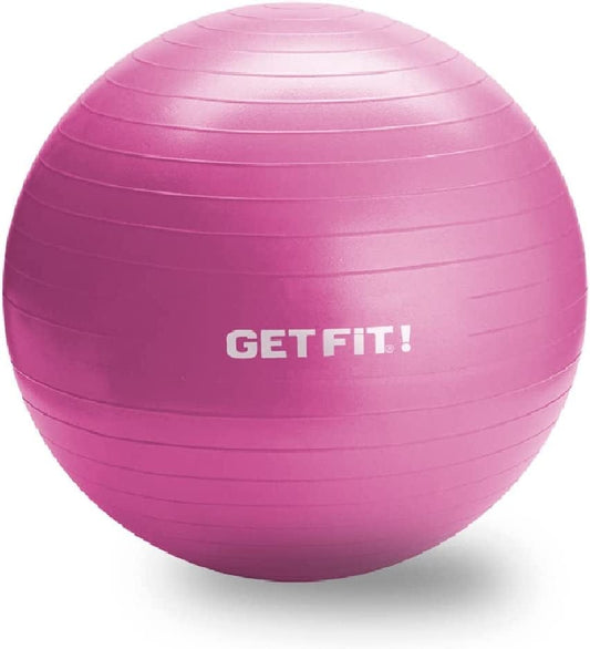 GET FIT! Anti-Burst and Anti-Slip Resistant Exercise Ball Yoga Ball Fitness Ball Birthing Ball Balance Ball Pregnancy Ball with Quick Pump, 2,000-Pound Capacity