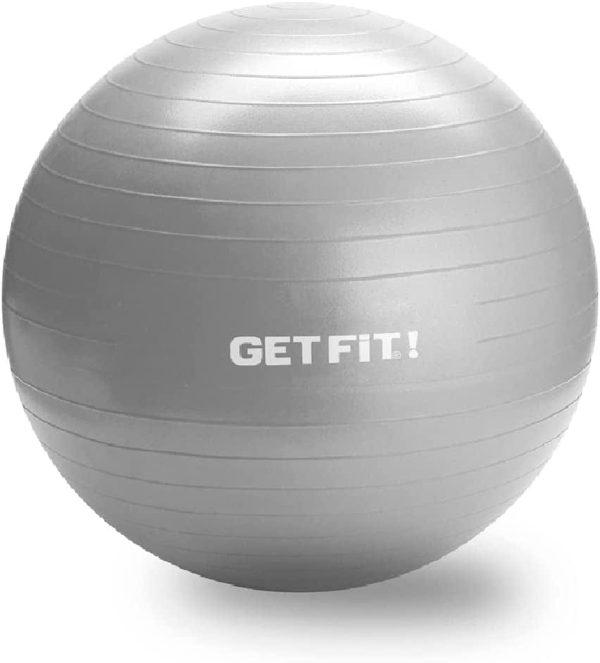 GET FIT! Anti-Burst and Anti-Slip Resistant Exercise Ball Yoga Ball Fitness Ball Birthing Ball Balance Ball Pregnancy Ball with Quick Pump, 2,000-Pound Capacity