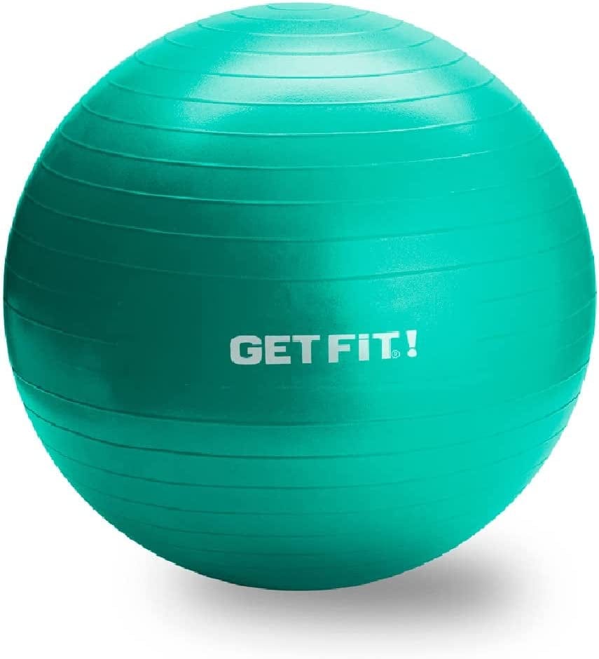 GET FIT! Anti-Burst and Anti-Slip Resistant Exercise Ball Yoga Ball Fitness Ball Birthing Ball Balance Ball Pregnancy Ball with Quick Pump, 2,000-Pound Capacity