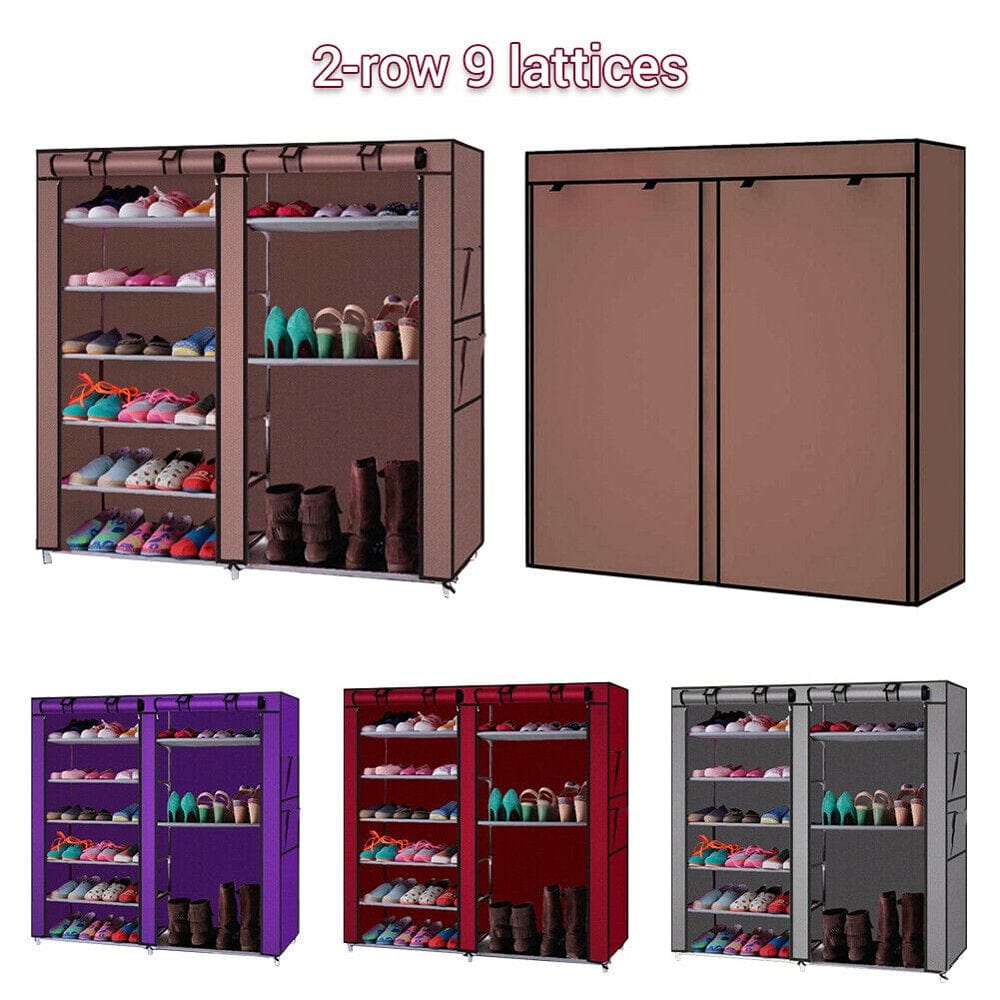 Goorabbit Shoe Rack Organizer 10 Tires Shoe Storage Cabinet Free Standing Shoe Shelf Organizer with Non-Woven Fabric Cover ,Beige