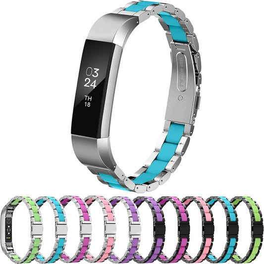 Greeninsync Compatible with Fit Bit Alta Bands Metal, Special Edition Replacement for Alta HR Stainless Steel Bands Adjustable Accessory Wristband Small Large for Alta Bracelet Women Men
