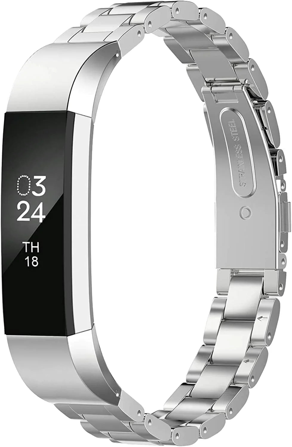 Greeninsync Compatible with Fit Bit Alta Bands Metal, Special Edition Replacement for Alta HR Stainless Steel Bands Adjustable Accessory Wristband Small Large for Alta Bracelet Women Men