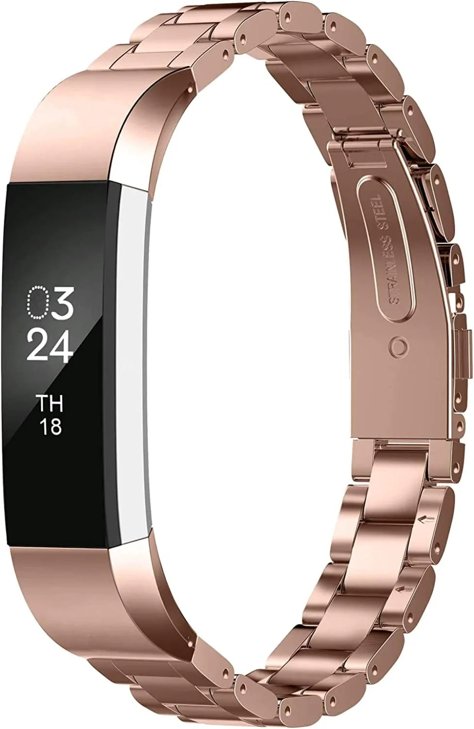 Greeninsync Compatible with Fit Bit Alta Bands Metal, Special Edition Replacement for Alta HR Stainless Steel Bands Adjustable Accessory Wristband Small Large for Alta Bracelet Women Men