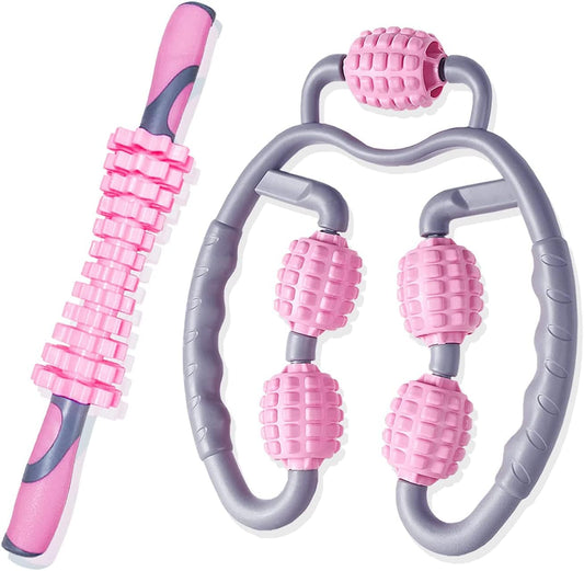GUBAOD Foam Roller Set Release Muscle Roller Stick,Trigger Point Massage Stick for Calves,Thigh,Arm,Deep Tissue,Massage Tool for Relieve Muscle Soreness Stiffness&Tight Muscles after Workout Exercise
