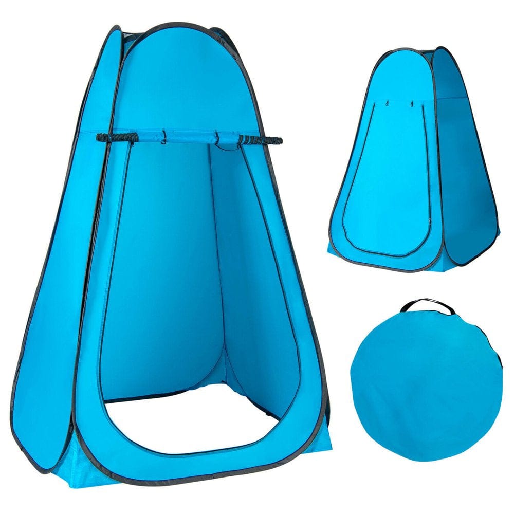 Gymax Portable Pop up Privacy Shower Tent Toilet Changing Room Camping Hiking Blue