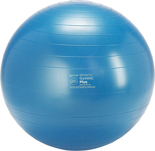 Gymnic Classic plus Burst-Resistant Exercise Ball, Blue (65 Cm)