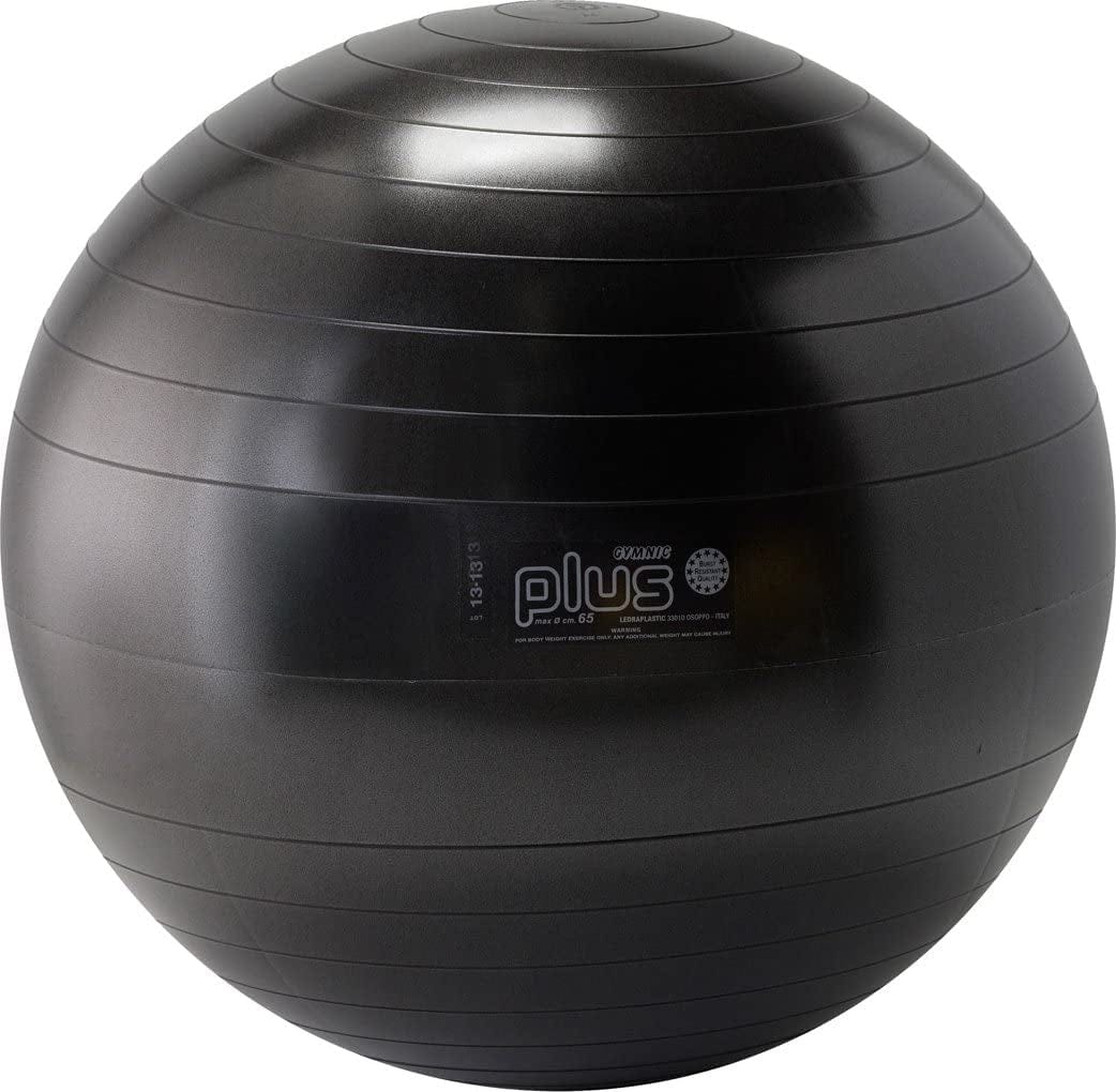 Gymnic plus Burst-Resistant Exercise Ball, Black (65 Cm)
