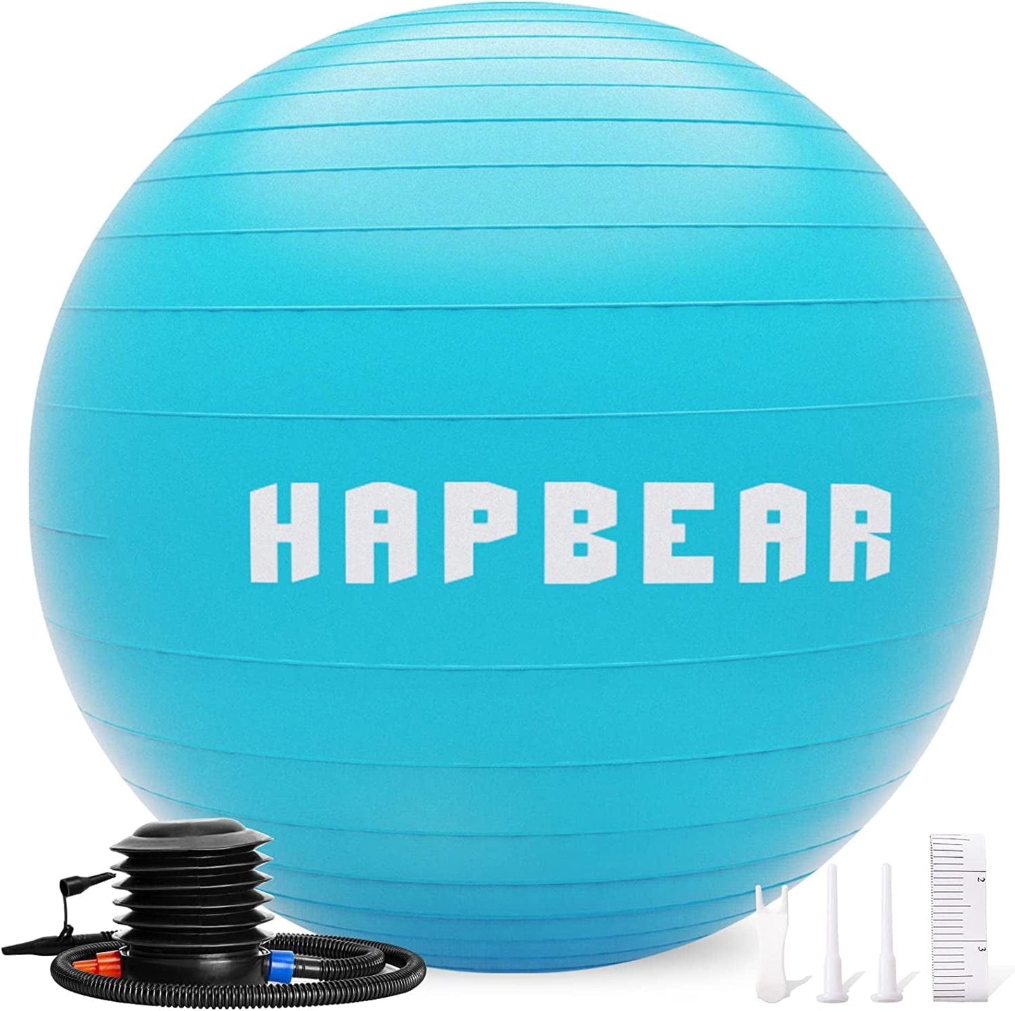 HAPBEAR Exercise Ball, 5 Sizes Yoga Ball for Stability Work Out, Large Birthing Ball for Pregnancy, Anti-Burst Swiss Balance Fitness Ball for Gym Office Physical Therapy Pilates, Quick Pump Included