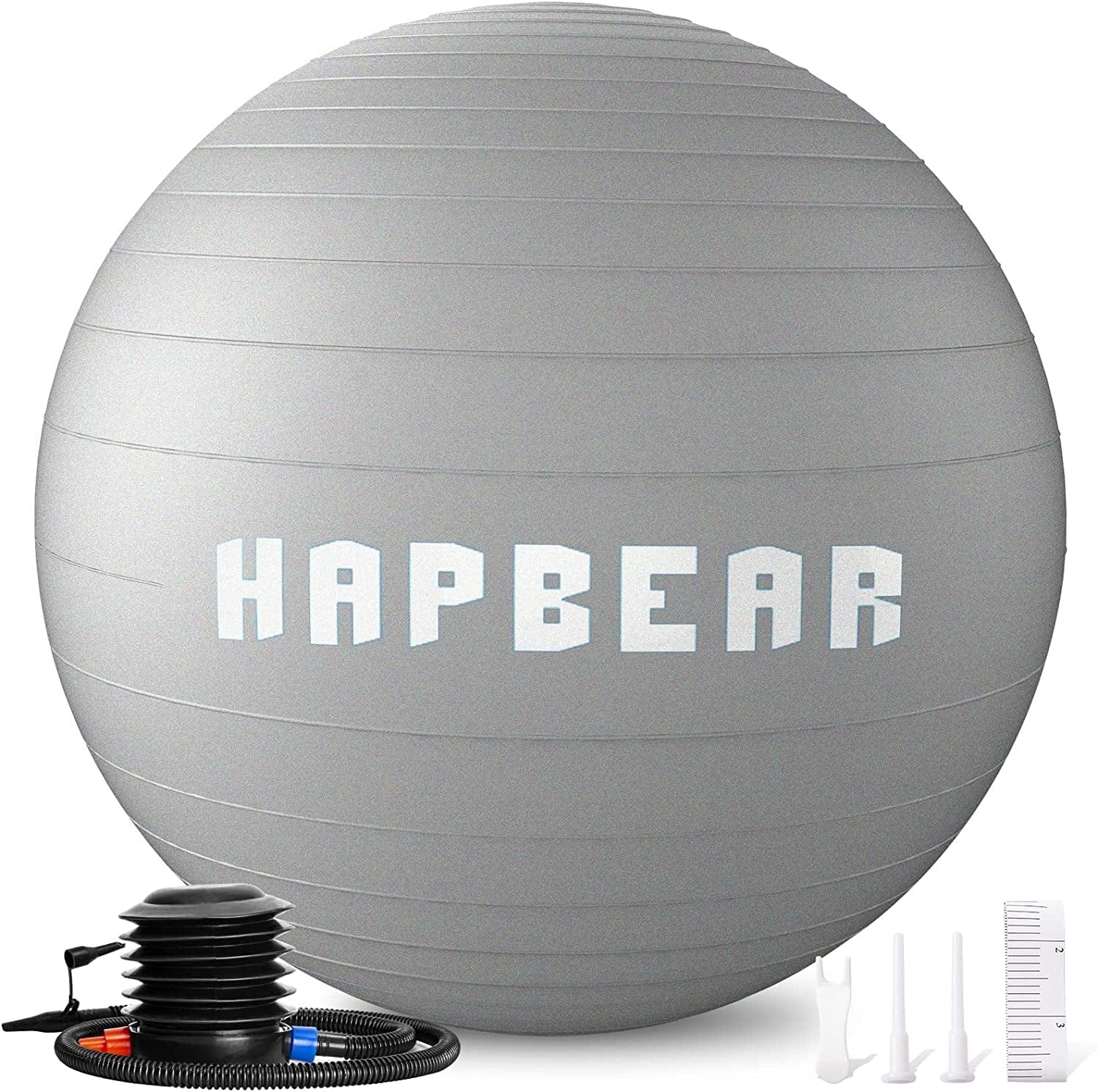 HAPBEAR Exercise Ball, 5 Sizes Yoga Ball for Stability Work Out, Large Birthing Ball for Pregnancy, Anti-Burst Swiss Balance Fitness Ball for Gym Office Physical Therapy Pilates, Quick Pump Included