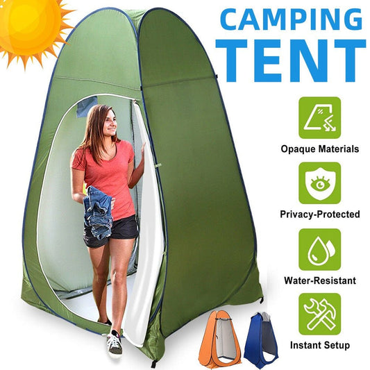 Homitt Portable Instant Camping Shower Bathing Tent,Privacy Foldable Outdoor Toilet/Fishing Tent with Carry Bag,Army Green