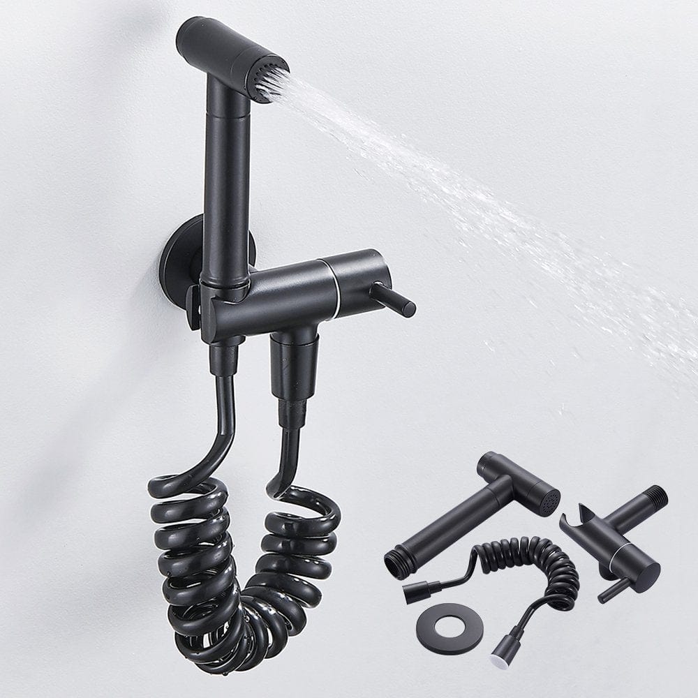 HOTBEST Bidet Sprayer Set Thermostatic Hot and Cold Handheld Brass Bathroom Toilet Cleaning Shower Kit Wall Mounted Portable for Cloth Diaper Personal Hygiene Cleaning