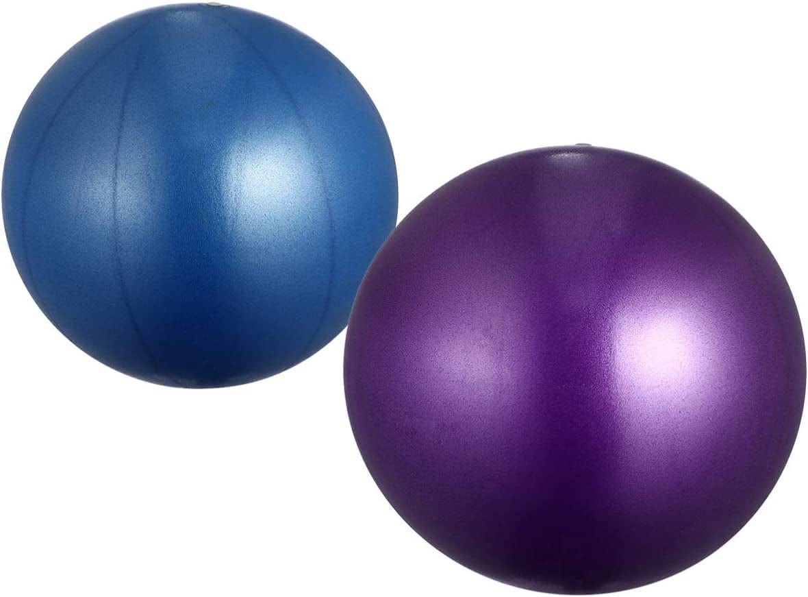 INOOMP Birthing Ball 2PCS Thickening Frosted Yoga Ball anti Burst Fitness Ball Mini Balancing Ball Exercise Gymnastics Ball for Fitness Gym Use ( 15- 35CM Random Size Blue+ Purple ) Fitness Ball