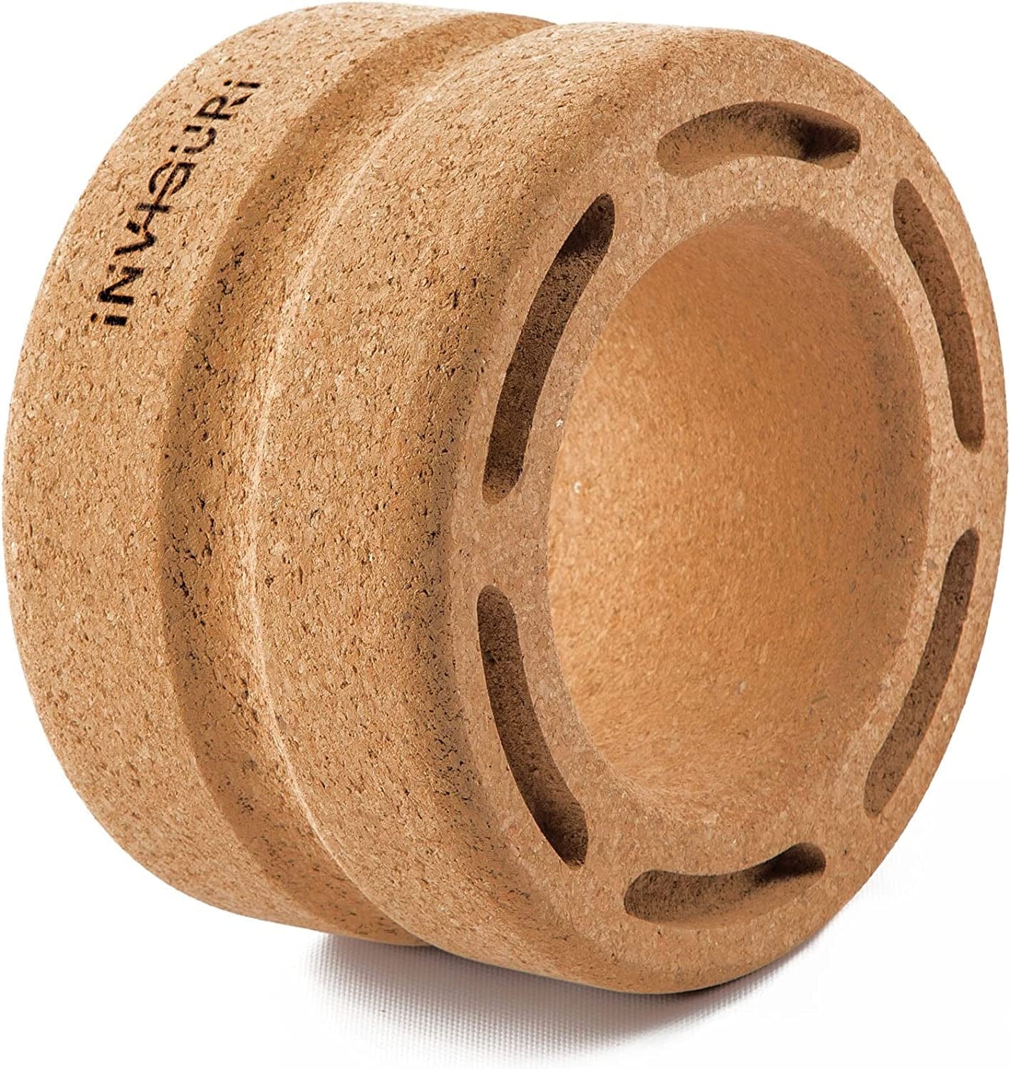 Inviguri Roller Yoga Wheel for Back & Neck Pain, with Spinal Groove. Medium to Deep Pressure for Heavy Duty Foam Rolling. Made from Natural Cork.
