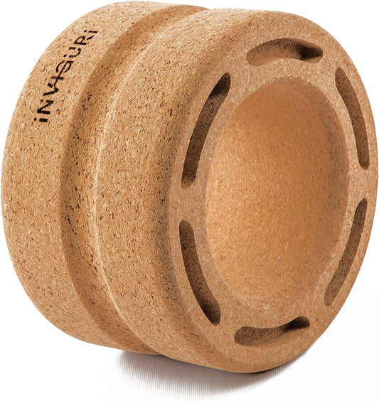Inviguri Roller Yoga Wheel for Back & Neck Pain, with Spinal Groove. Medium to Deep Pressure for Heavy Duty Foam Rolling. Made from Natural Cork.