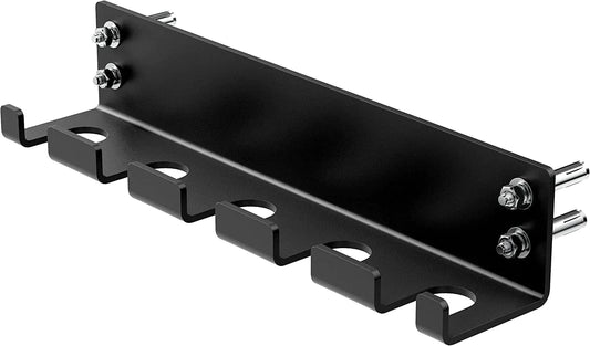 JFJ Barbell Storage Wall Mounted Hanging Bar Holder for Olympic Barbell, Black Powder Coated, Space Saving Commercial or Home Gym Accessory