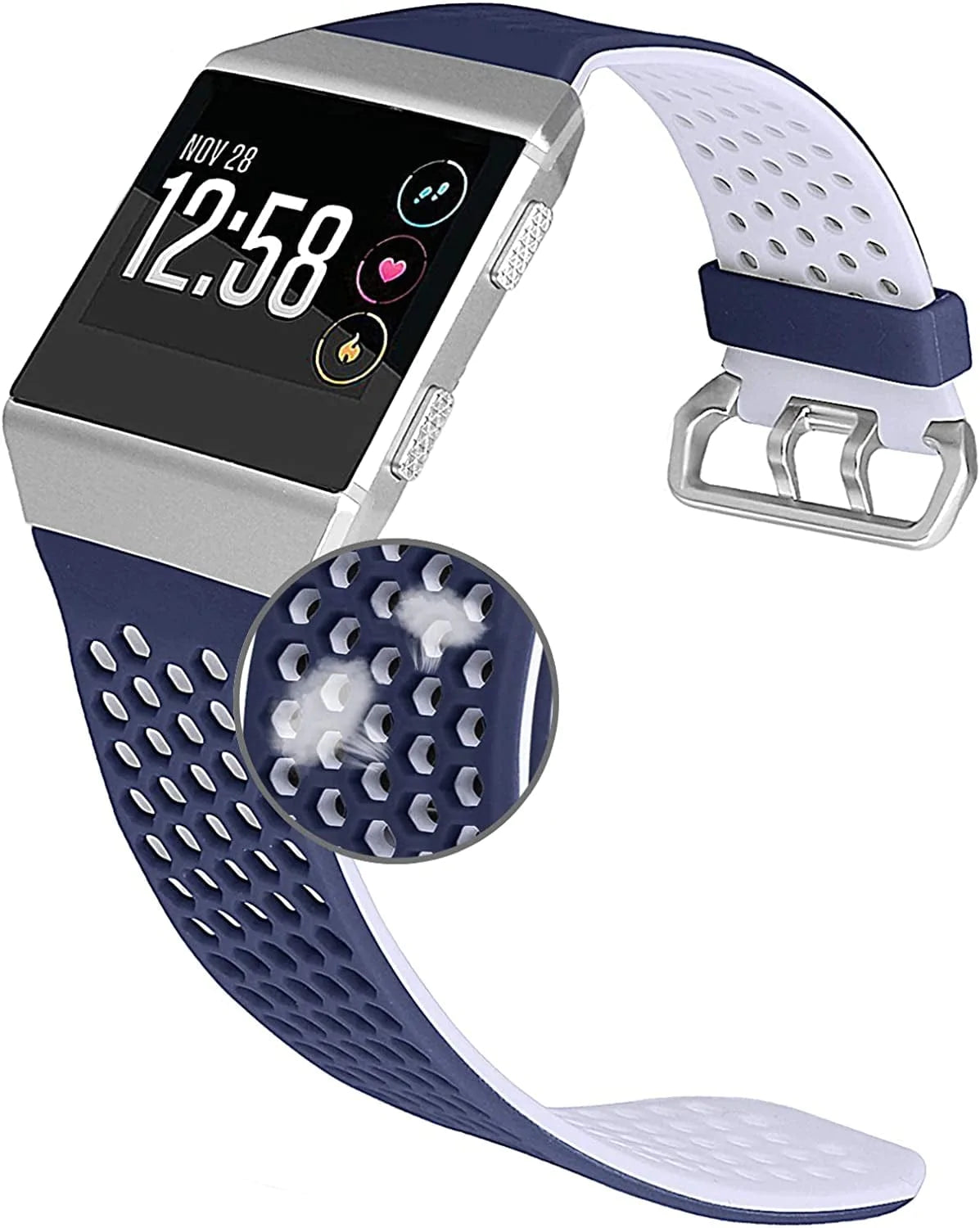 Jobese Compatible with Fitbit Ionic Band, Breathable Soft Silicone Sports Replacement Accessories Compatible with Fitbit Ionic Watch Bands for Men Women