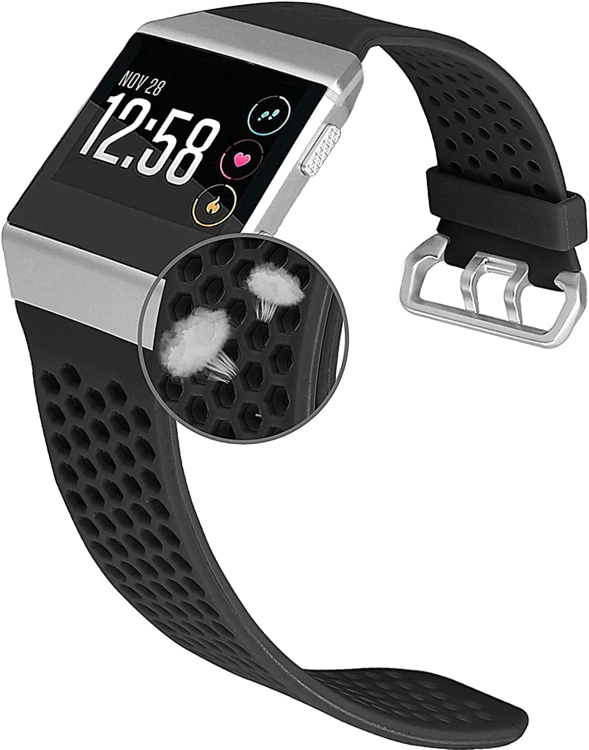 Jobese Compatible with Fitbit Ionic Band, Breathable Soft Silicone Sports Replacement Accessories Compatible with Fitbit Ionic Watch Bands for Men Women