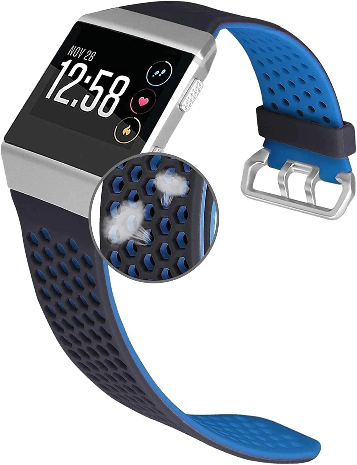 Jobese Compatible with Fitbit Ionic Band, Breathable Soft Silicone Sports Replacement Accessories Compatible with Fitbit Ionic Watch Bands for Men Women