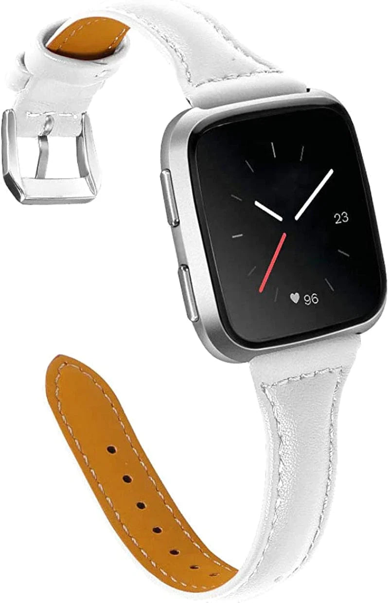 JOYOZY Genuine Leather Bands Compatible Fitbit Versa /Versa2 &New Fitbit Versa Lite Smartwatch,Fitbit Versa Wristband Replacement Accessories Fitness Straps Bands Women Men