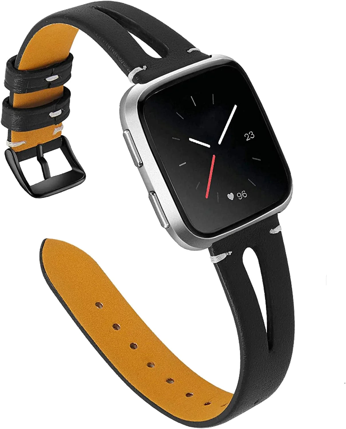 JOYOZY Genuine Leather Bands Compatible Fitbit Versa /Versa2 &New Fitbit Versa Lite Smartwatch,Fitbit Versa Wristband Replacement Accessories Fitness Straps Bands Women Men