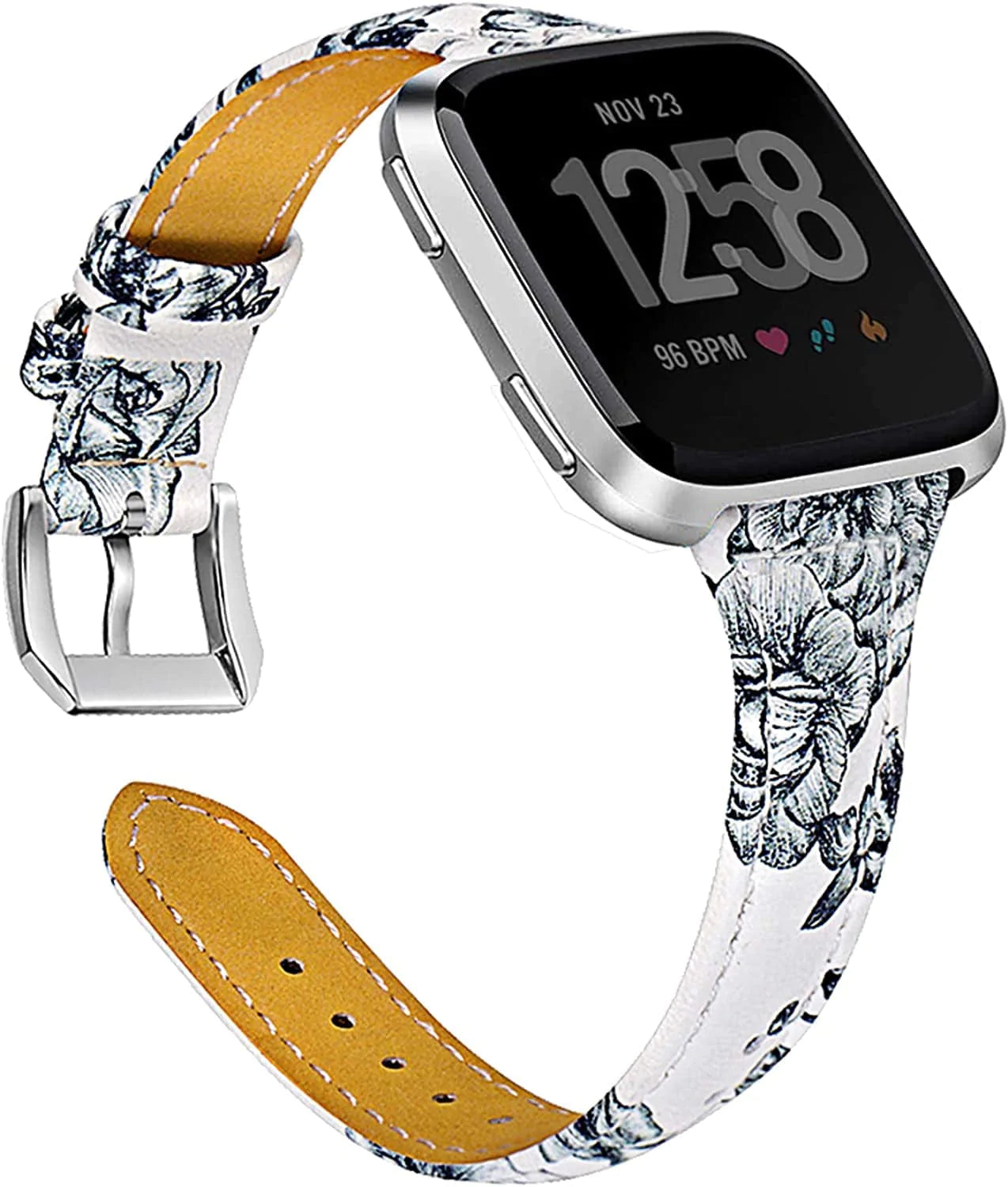 JOYOZY Genuine Leather Bands Compatible Fitbit Versa /Versa2 &New Fitbit Versa Lite Smartwatch,Fitbit Versa Wristband Replacement Accessories Fitness Straps Bands Women Men