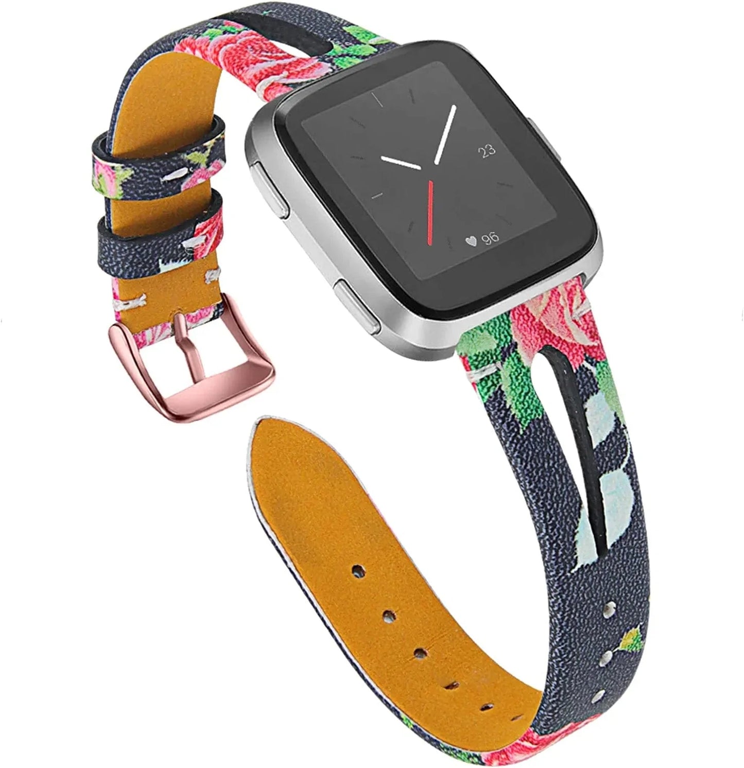 JOYOZY Genuine Leather Bands Compatible Fitbit Versa /Versa2 &New Fitbit Versa Lite Smartwatch,Fitbit Versa Wristband Replacement Accessories Fitness Straps Bands Women Men